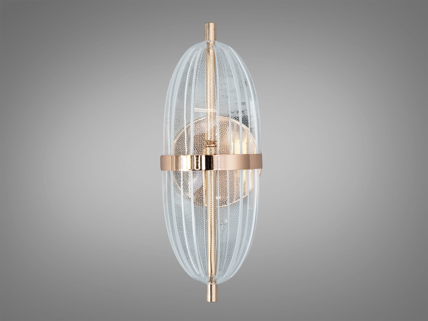 Настінний світильник B1760 золото овальний скляний абажур LED сучасний дизайн