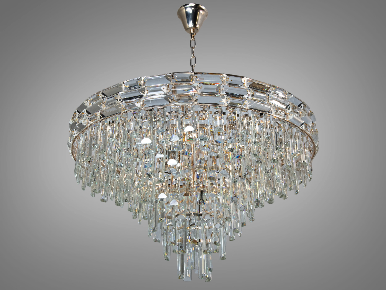 Кришталева люстра B9085-800GD срібло 19xE14 Ø80 см - розкішний вибір для вашого інтер’єру.