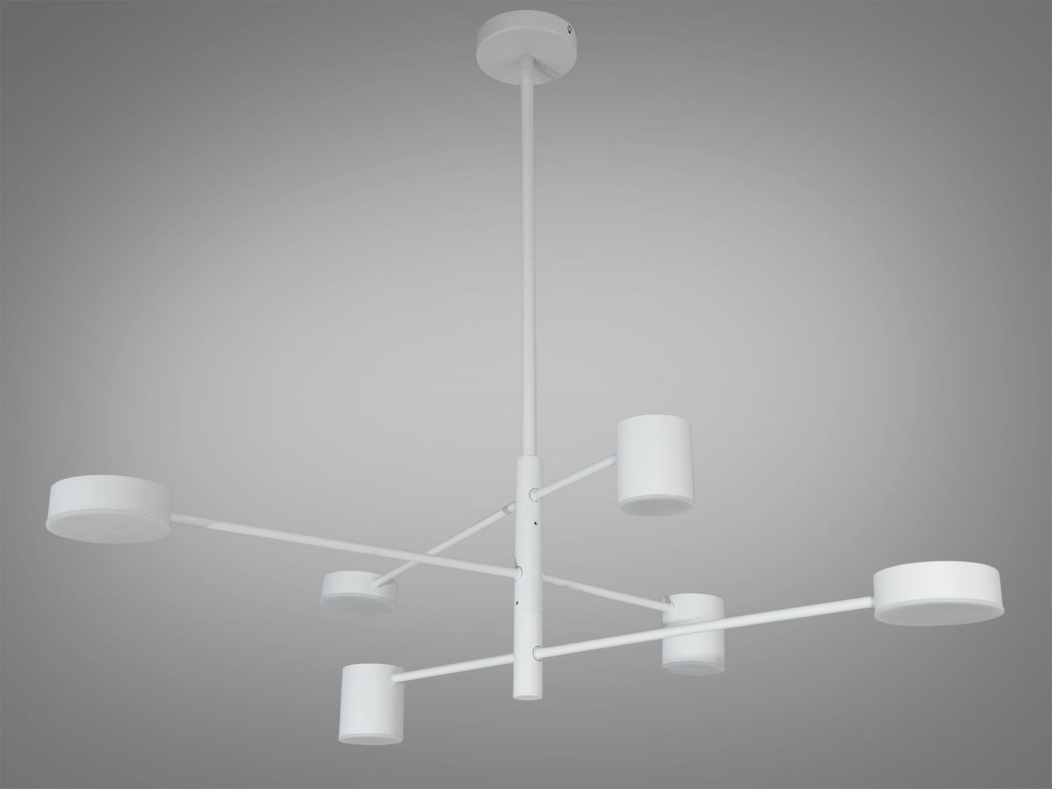 Світлодіодна люстра D302-6WH у білому кольорі, 30 Вт, з сучасним дизайном, ідеальна для великих приміщень.