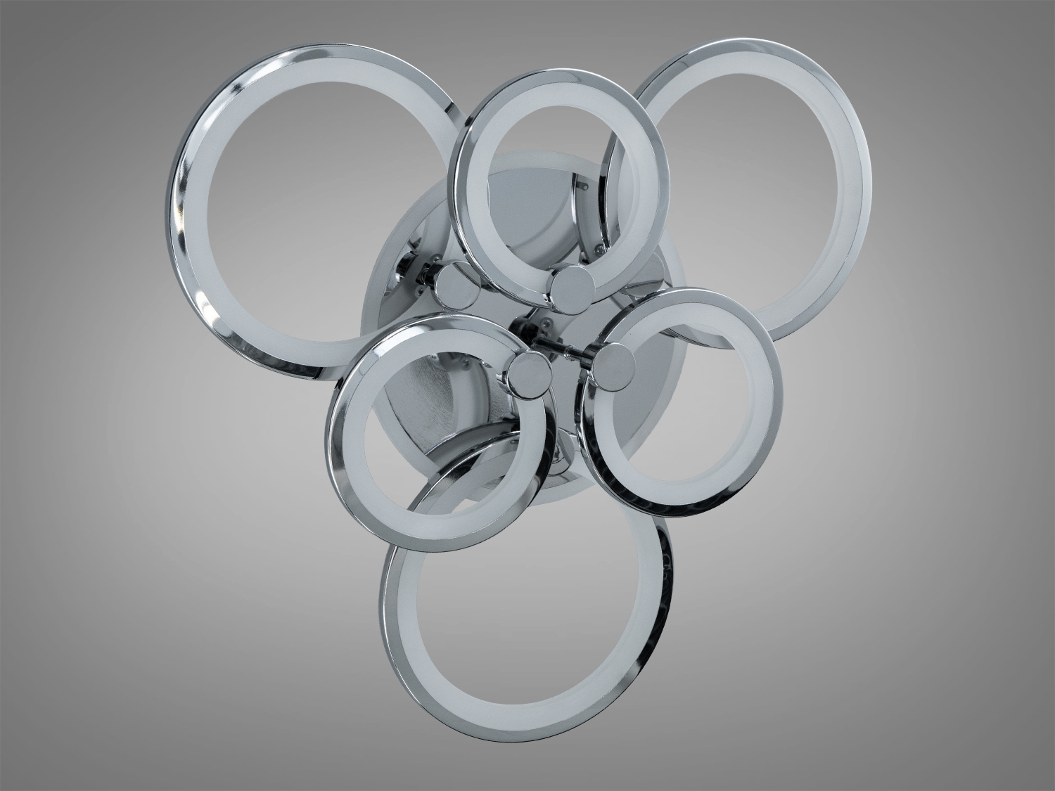 Яскрава люстра в дитячу з підсвіткою, колір хром, 140 W на 20 м2