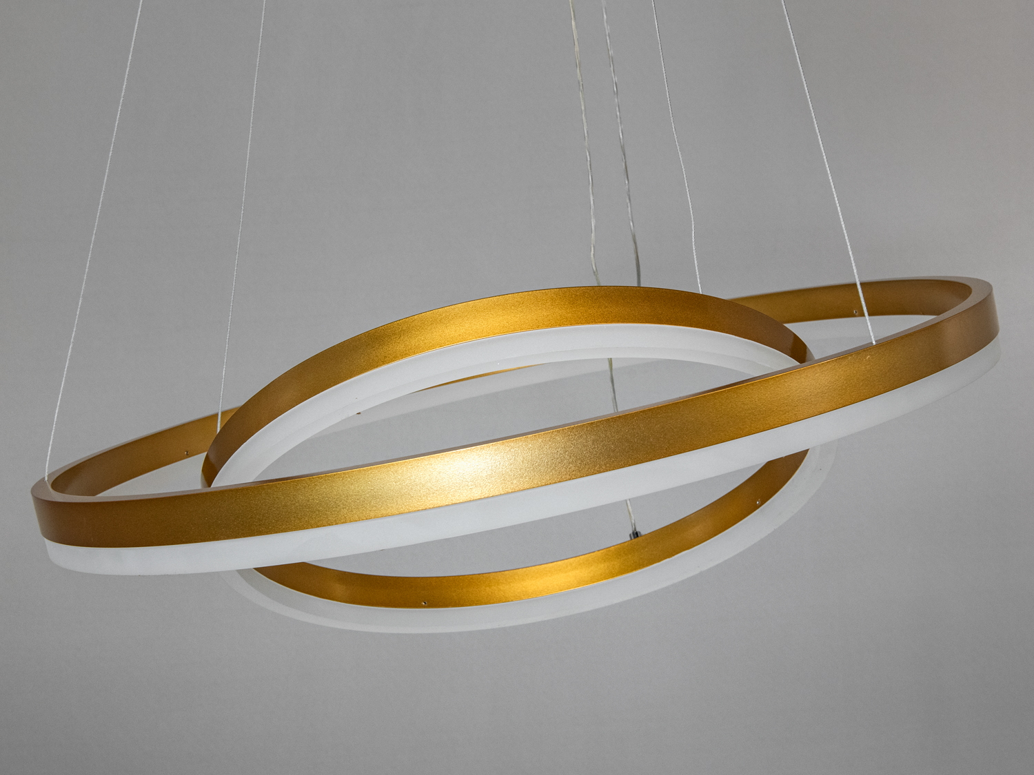 Стильна LED люстра на кухню з диммером, золото, 70W на 10м2