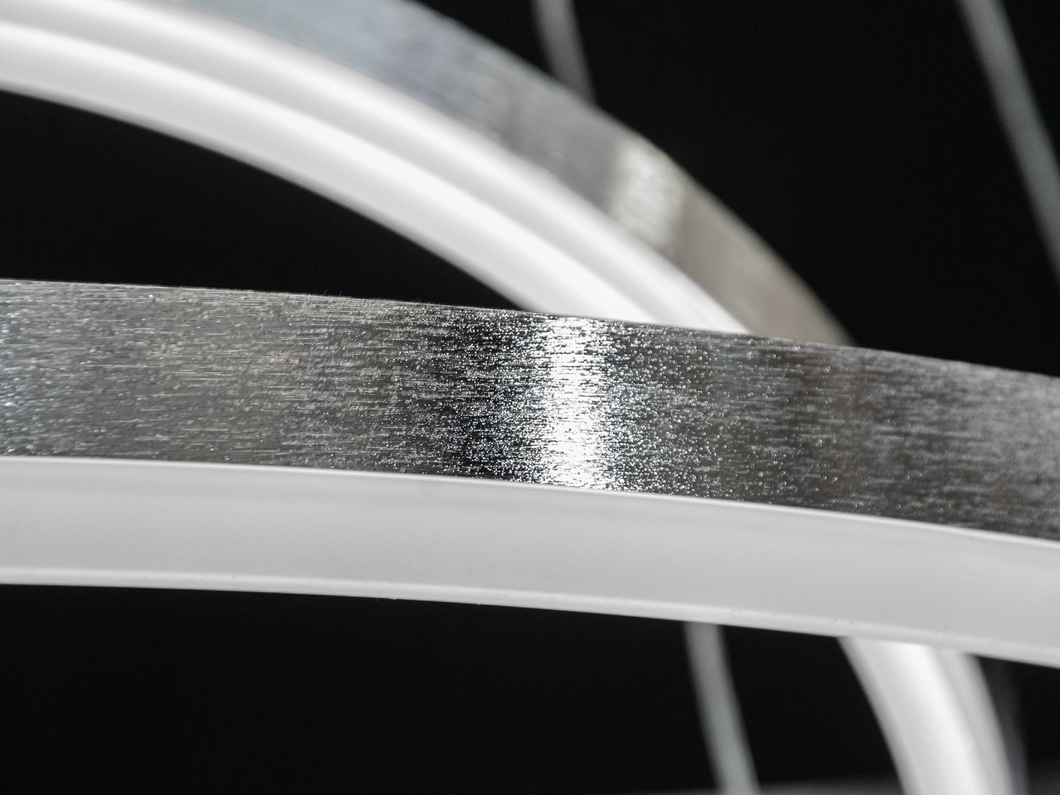 Світлодіодна підвісна люстра D8174 хром 160 Вт три кільця пульт димер CCT