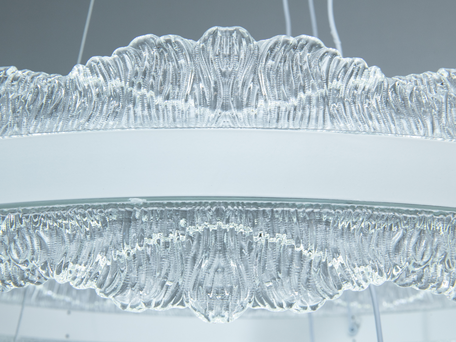 Люстра LED підвісна D8750 біла 140Вт два кільця пульт дистанційного керування