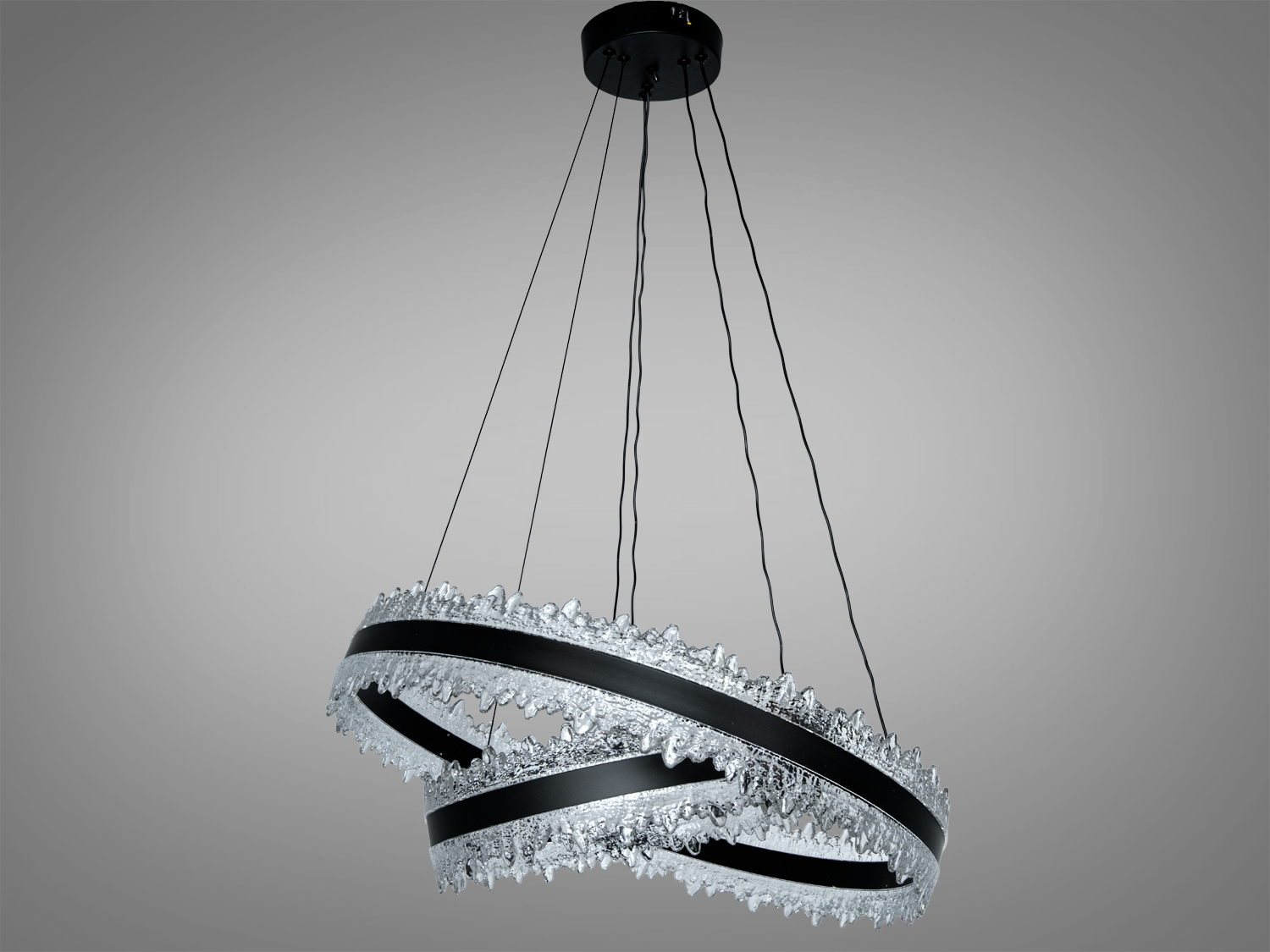 Люстра LED підвісна D8751 чорний 140Вт пульт до 25м²