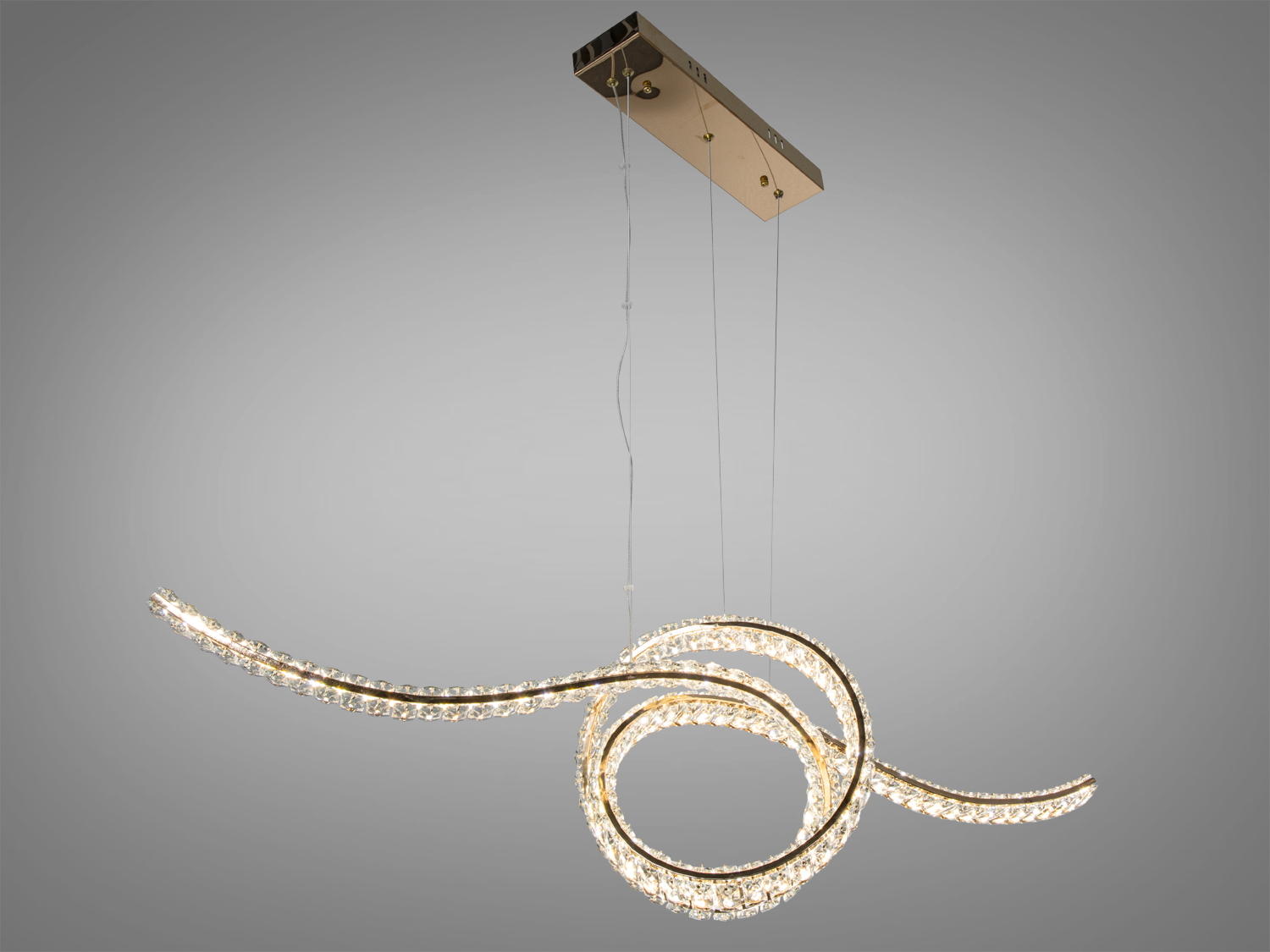 Стельовий світильник з кристалами, асиметричний дизайн, ідеальний для вітальні. Світлодіоди забезпечують яскраве освітлення.