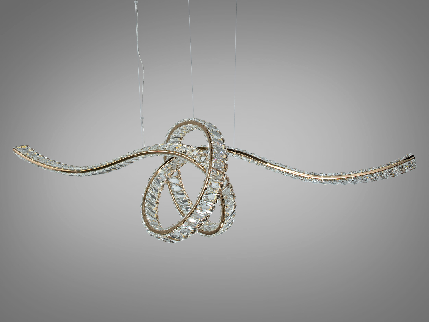 Світлодіодна підвісна люстра Diasha золото 85 Вт пульт керування 15 м²