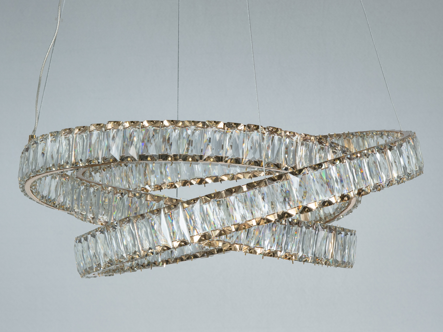 LED люстра підвіс золото 92 Вт з пультом дистанційного керування сучасна