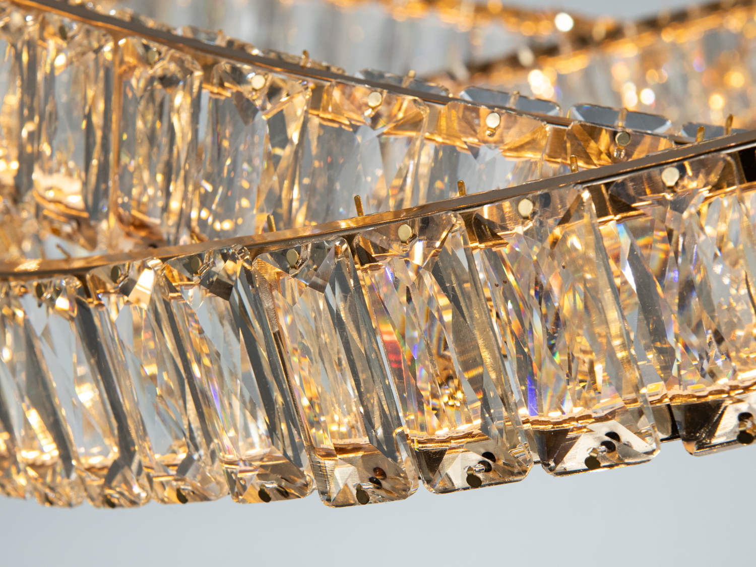 LED люстра підвіс золото 92 Вт з пультом дистанційного керування сучасна