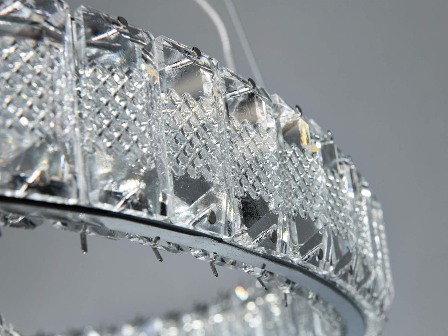 LED люстра LED 92 Вт хром кришталь пульт димінг