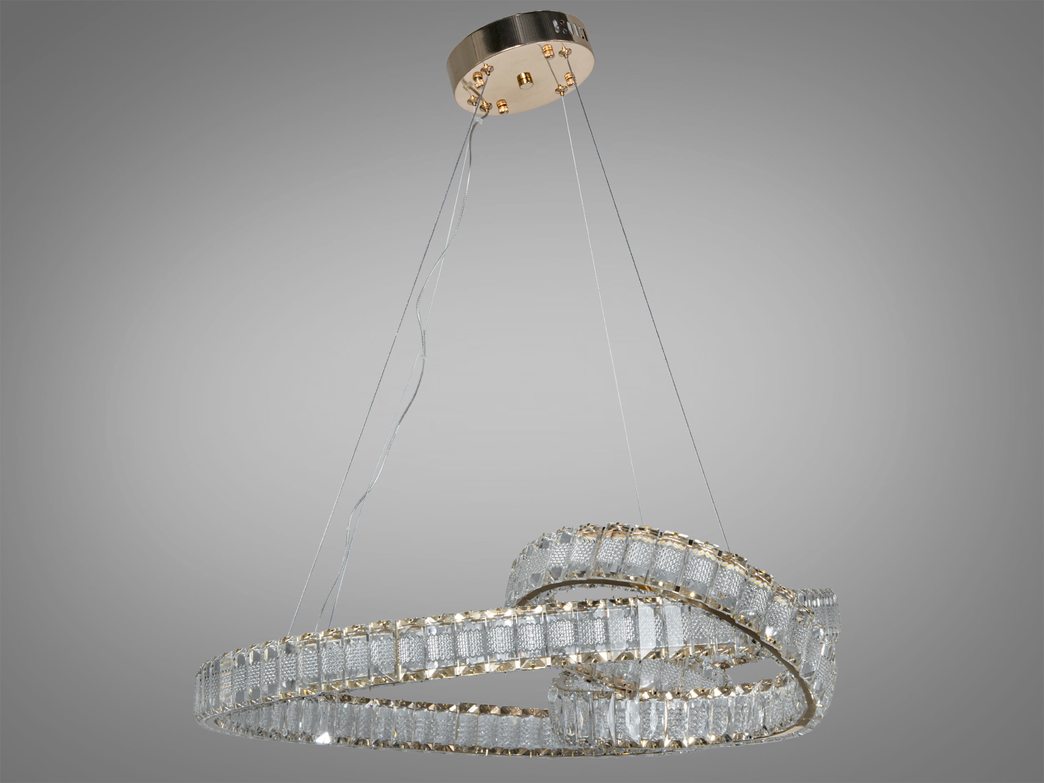 Світлодіодна люстра Мебіус золото 92 Вт з пультом регулювання яскравості