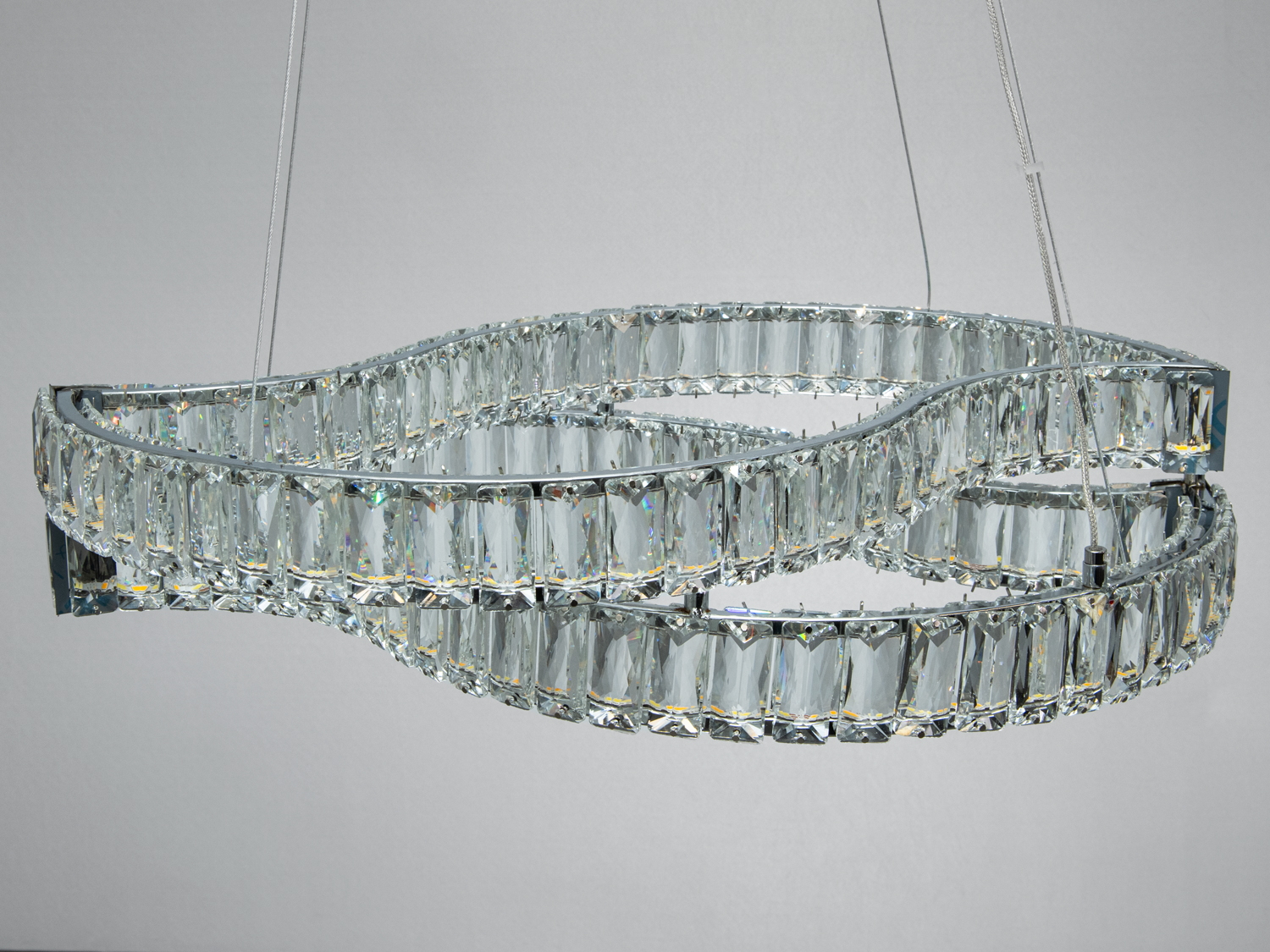 Світлодіодна підвісна люстра LED Люстри LED хром 86 Вт з пультом