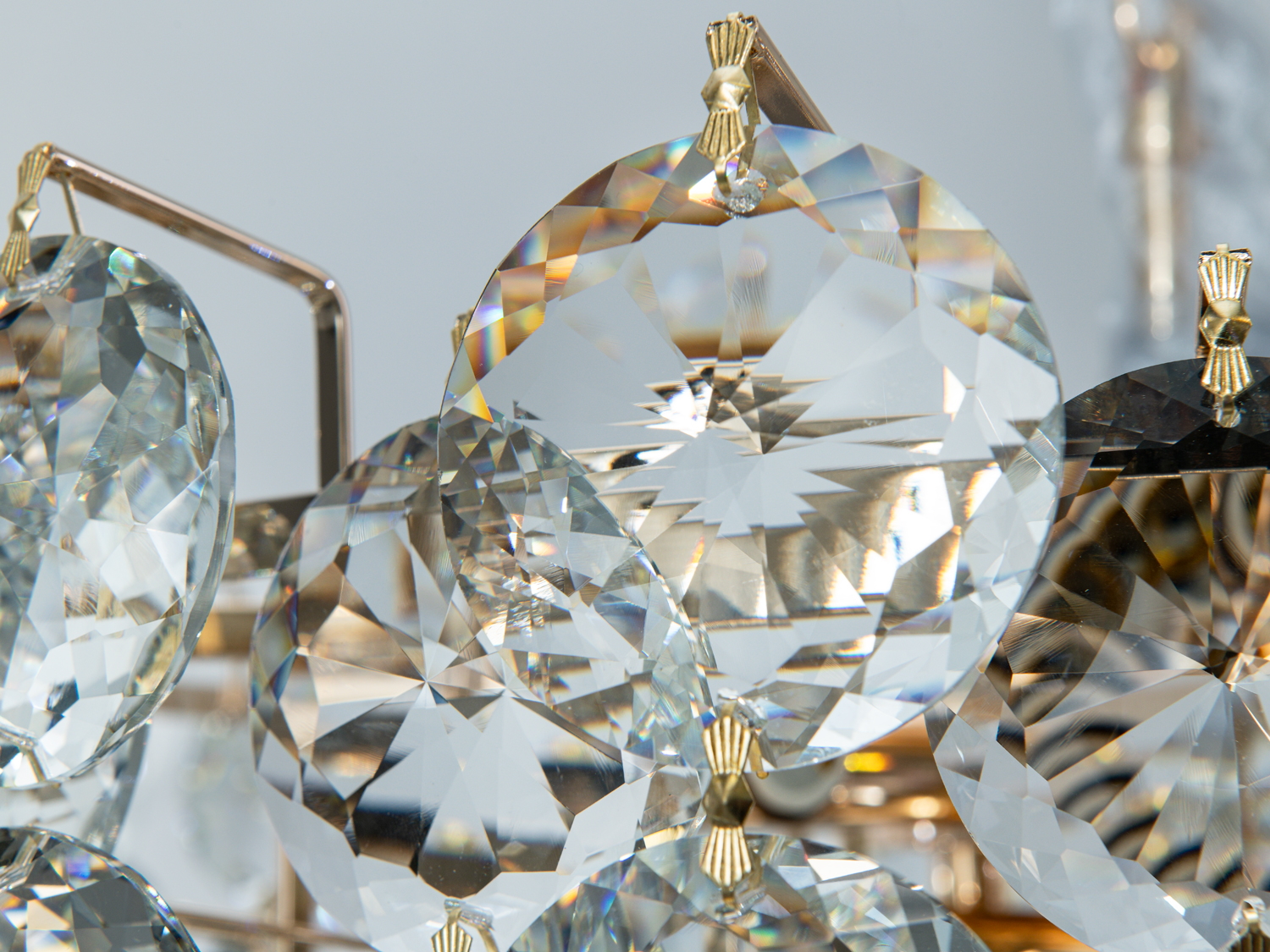 Люстра кришталева класична золото 13xE14 кругла