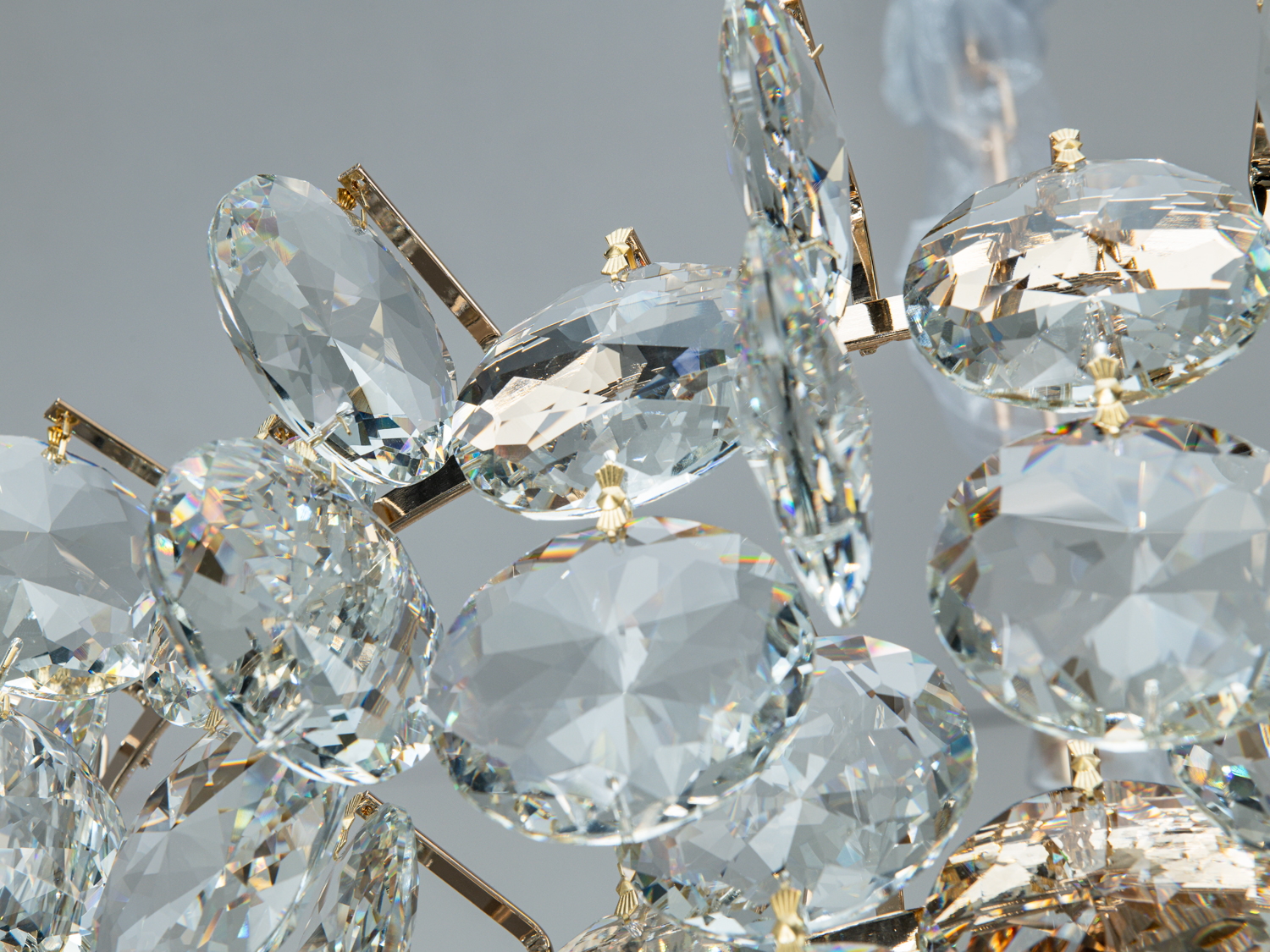 Люстра кришталева класична золото 13xE14 кругла