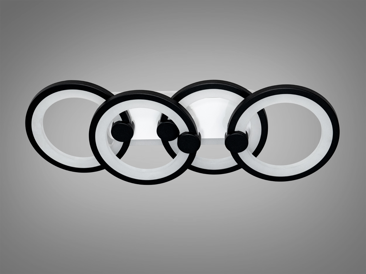 Світлодіодна люстра Diasha чорна кільця 65W з пультом димером