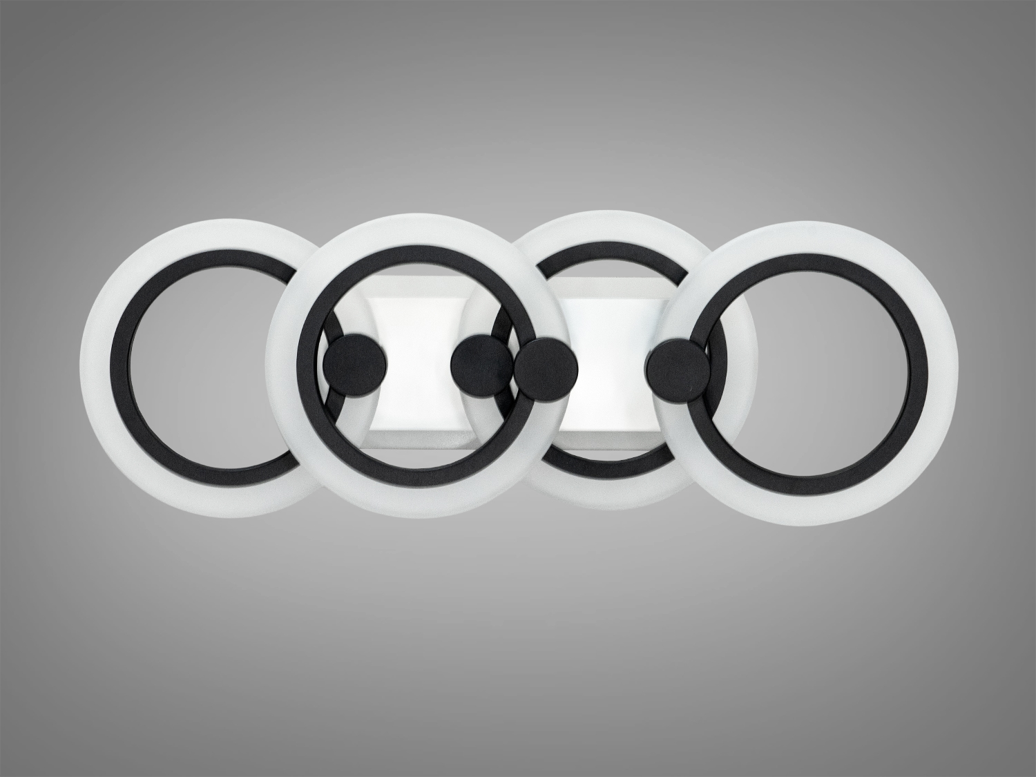 Потолочна люстра HA8022 чорна з пультом та LED кільцями