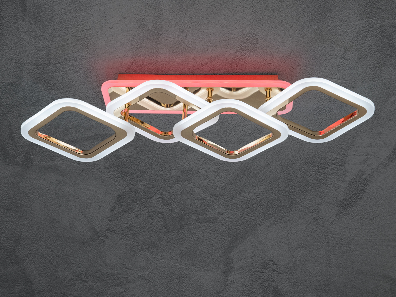 Світлодіодна люстра Diasha 8060: сучасний геометричний дизайн в золотистому кольорі з регульованою яскравістю.