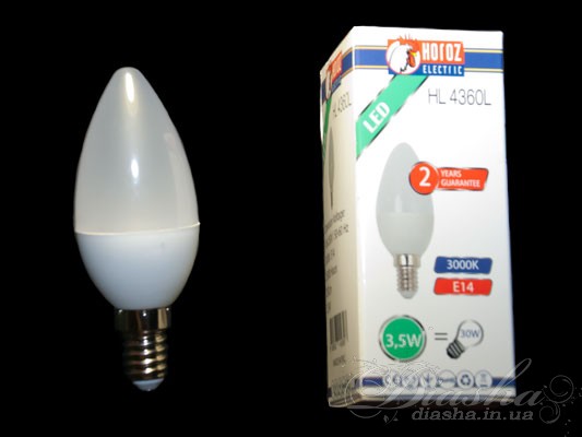 Светодиодная лампа мощностью 3,5ВтСветодиодные лампы с цоколем E14-E27, Horoz
