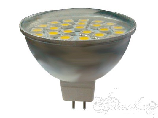     Предназначена для замены стандартной галогенной лампы на 220В типа MR16 используемой в хрустальных каскадах и точечных светильниках ТМ «Диаша». Соответствует по освещению галогеновой лампе 50W. Светодиодные лампы служат минимум в 10 раз дольше, и потребляют на 90% меньше энергии по сравнению с обычными галогенными лампами. LED лампы излучают только видимый спектр света и совершенно не содержат ртути чем выгодно отличаются от «экономок» опасных для здоровья человека. Светодиодные лампы пожаробезопасны, поскольку они не нагреваются и могут использоваться в натяжных потолках. Угол рассеивания луча составляет 360°. 

   Корпус выполнен из стеклокерамики и пластика, что исключает возможность поражения электрическим током, делает использование лампы безопасным, служит защитой от механических повреждений. Является отличным решением для мест с повышенной влажностью благодаря улучшенной влагозащите. Потребляет минимальное количество электрической энергии. Образует большое световое пятно. Не содержит ртути. Быстро стартует. Является аналогом галогенной лампы накаливания мощностью 50 Вт или компактной люминисцентной лампы мощностью 10 Вт. Ресурс работы составляет 40000 часов, что эквивалентно суммарному ресурсу работы 40 ламп накаливания, 40 галогенных ламп или 4 КЛЛ. Световой поток 350 лм
