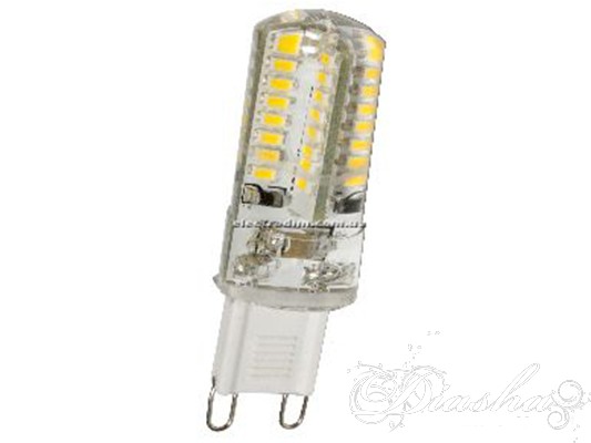     Предназначена для замены стандартной галогенной лампы на 220В типа G9 используемой в люстрах, бра и точечных светильниках ТМ «Диаша». Соответствует по освещению галогеновой лампе 35W. В лампе использованы сверхяркие светодиоды. Светодиодные лампы служат минимум в 10 раз дольше, и потребляют на 90% меньше энергии по сравнению с обычными галогенными лампами. LED лампы излучают только видимый спектр света и совершенно не содержат ртути чем выгодно отличаются от «экономок» опасных для здоровья человека. Светодиодные лампы пожаробезопасны, поскольку они не нагреваются и могут использоваться в натяжных потолках. Угол рассеивания луча составляет 360°.
    Установка LED лампы мощностью 3вт вместо 35 ваттной галогенки увеличивает яркость люстры или светильника в полтора раза!
    Световой поток 230 лм
