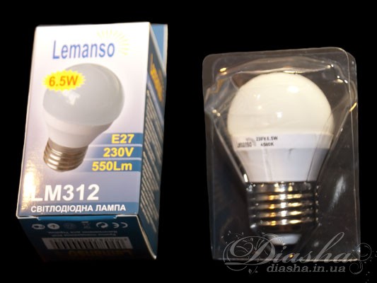 Мощная светодиодная лампа для общегоосвещения 6,5ВтСветодиодные лампы с цоколем E14-E27, Lemanso