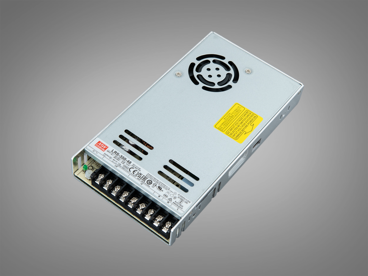 Блок живлення 48В 7.3А 350Вт для магнітної трекової системи. Гвинтові клеми, вентилятор, прихований монтаж. Стабільне живлення кількох 48В світильників.