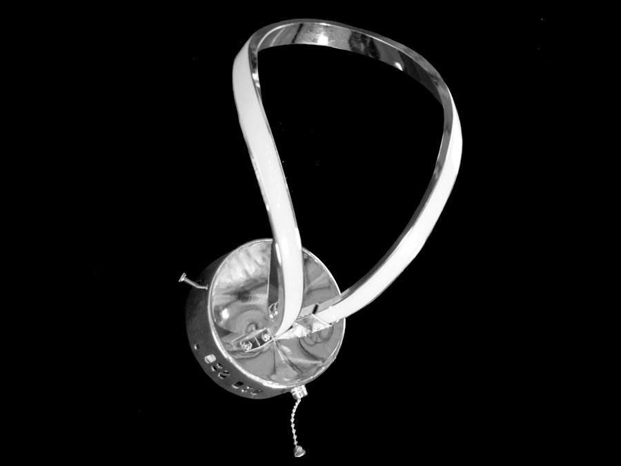 Елегантне приліжкове світлодіодне бра в спальню, колір хром, 15W