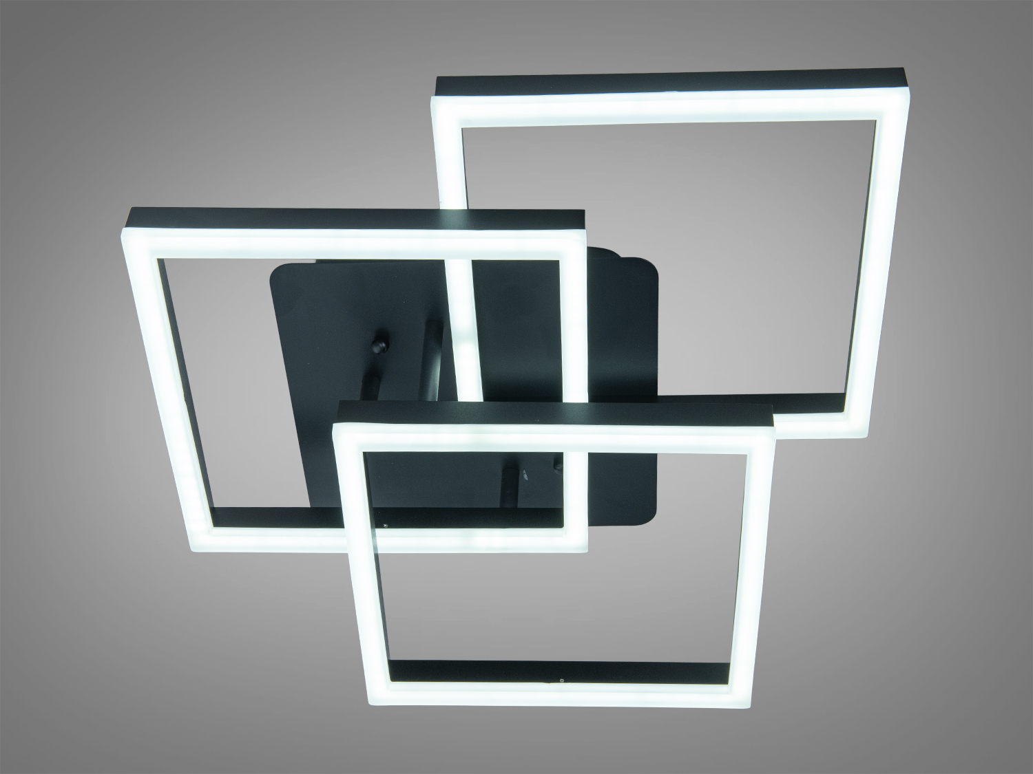 Потолочна LED люстра MX11058-3SBK чорний 70W три квадратні рамки пульт димер CCT