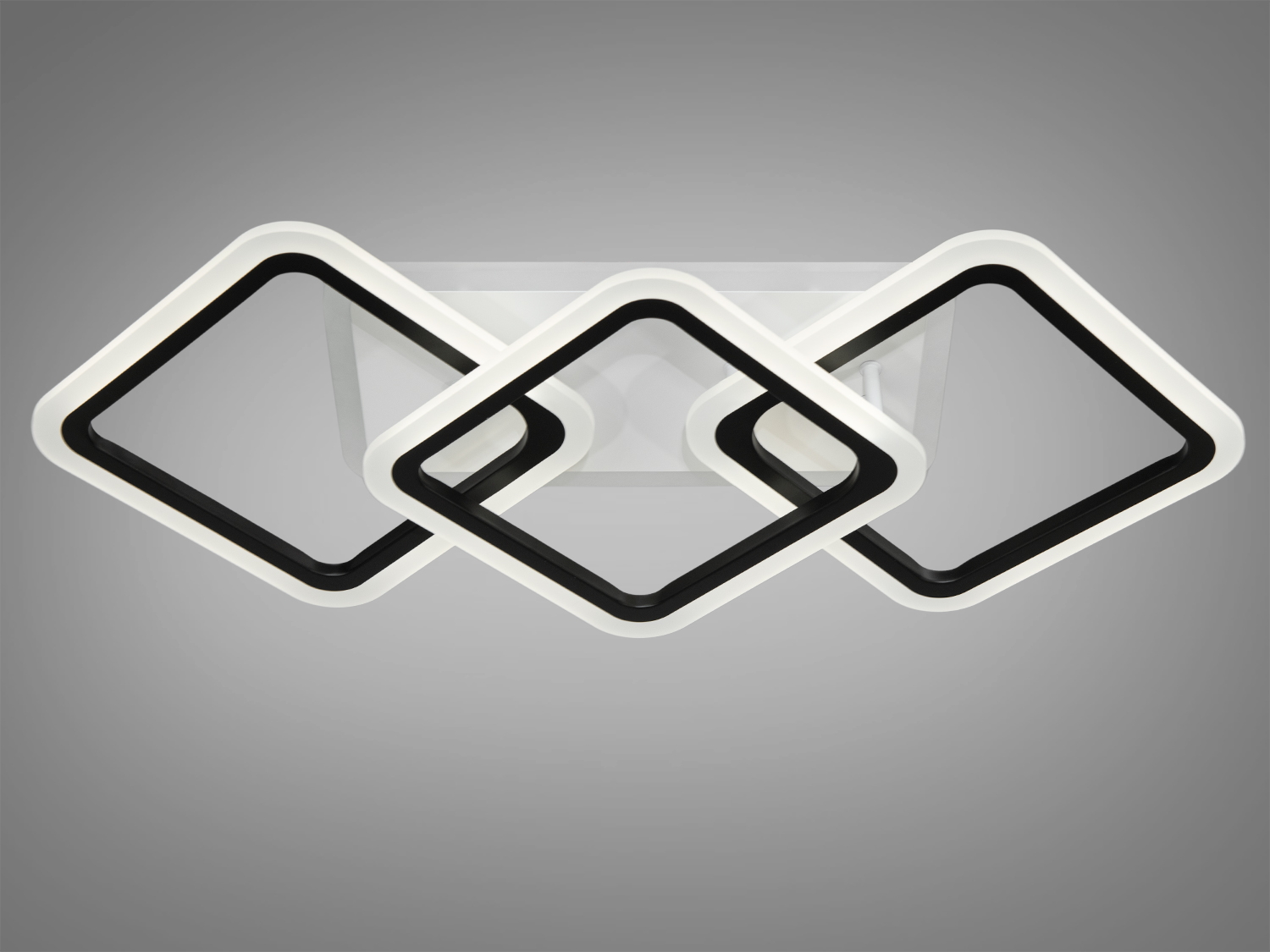 Подовжена LED-люстра в коридор з підсвічуванням, чорний колір, 70W на 10м2