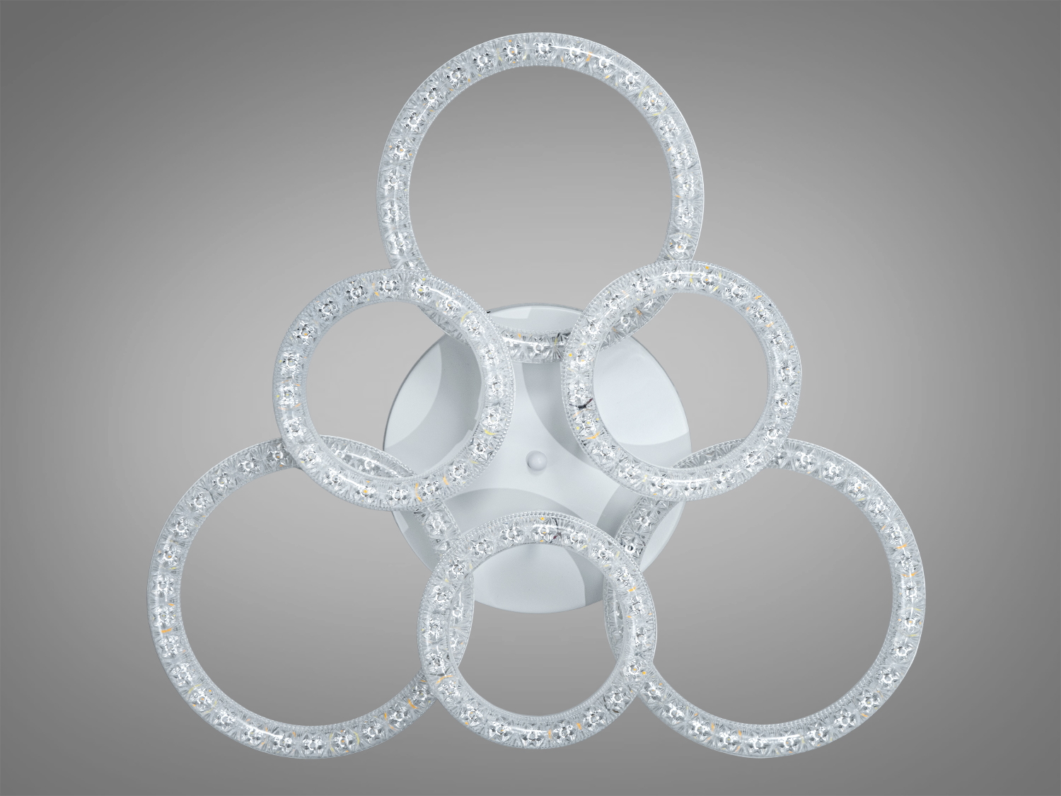 Потолкова LED люстра кільця Diasha біла 113Вт сучасна підвісна з кристалічним ефектом