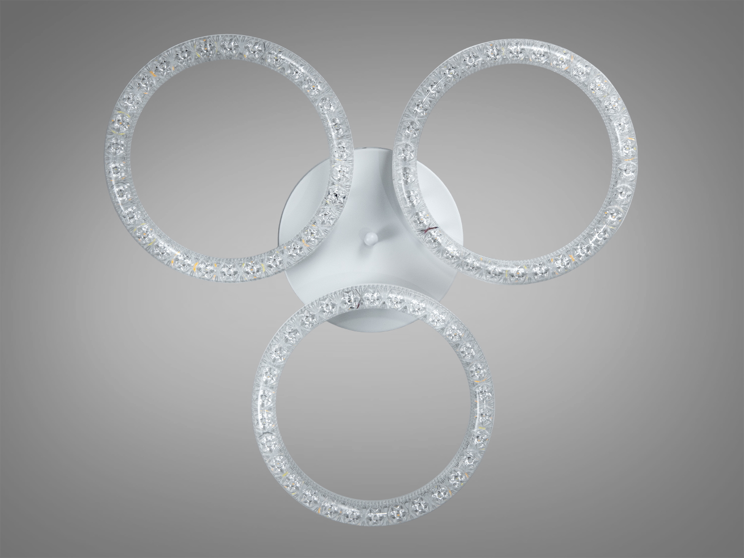 Стельова LED люстра Diasha MX4770 біла 65W три акрилові кільця