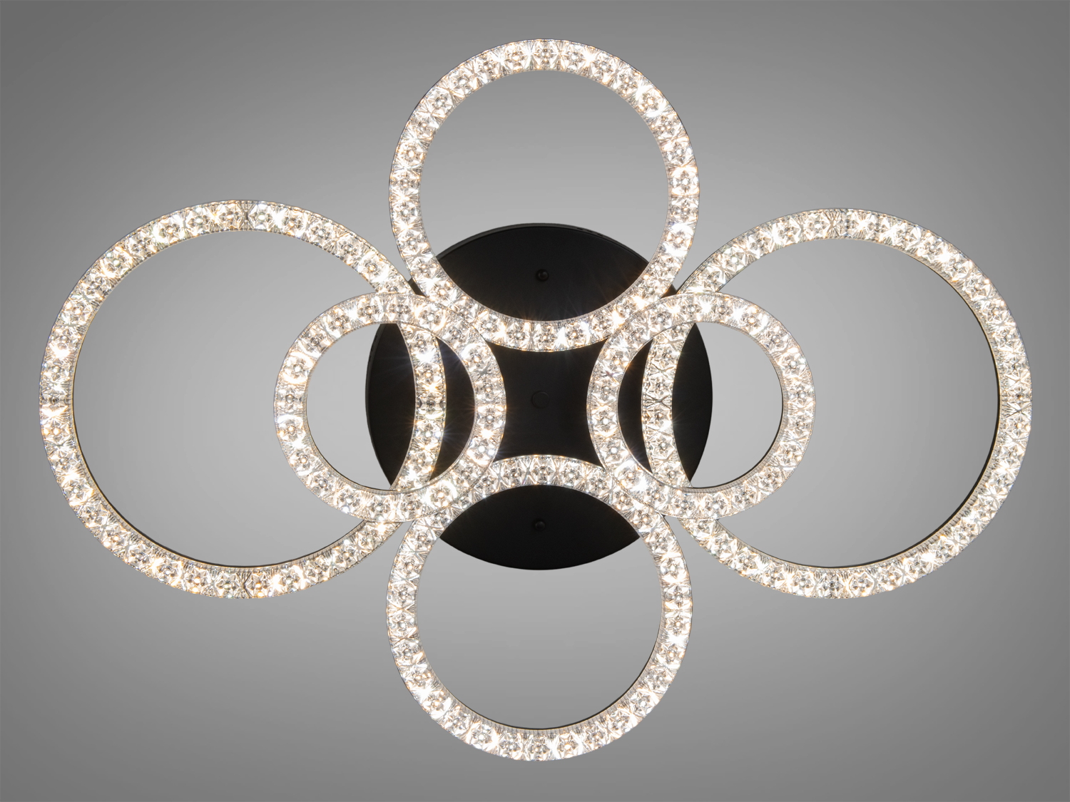 Сучасний LED світильник MX4770-2+2+2BK-BP-LS з кристалами для стельового монтажу. Ідеальний для сучасних інтер′єрів.