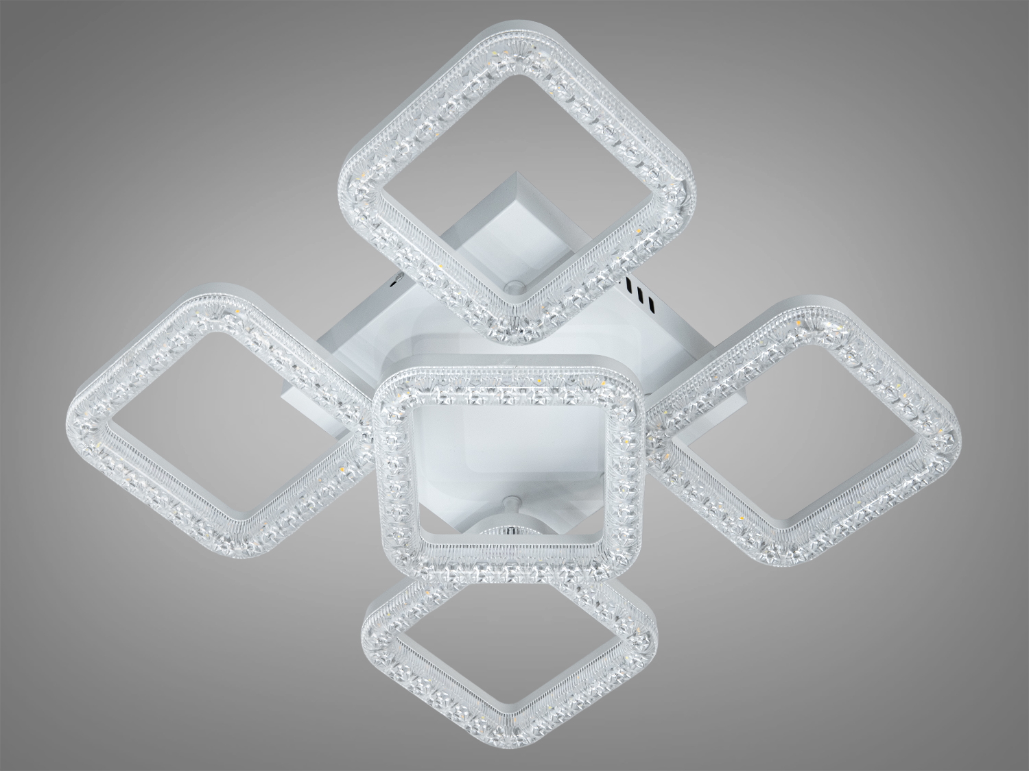 Потолкова LED люстра MX4771 біла 74W 5 плафонів без пульта для до 13 м2