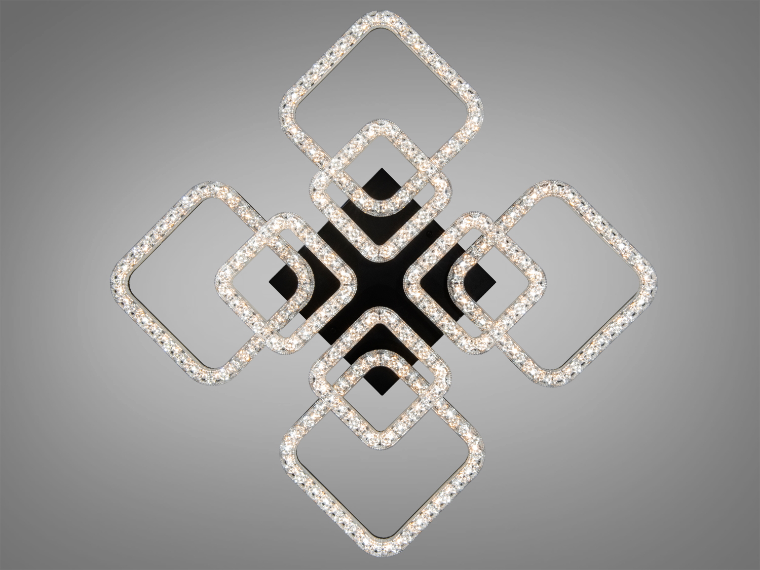 Сучасний потолочний світильник з квадратиками та кристалами забезпечує яскраве освітлення та стильний вигляд для сучасних інтер’єрів.