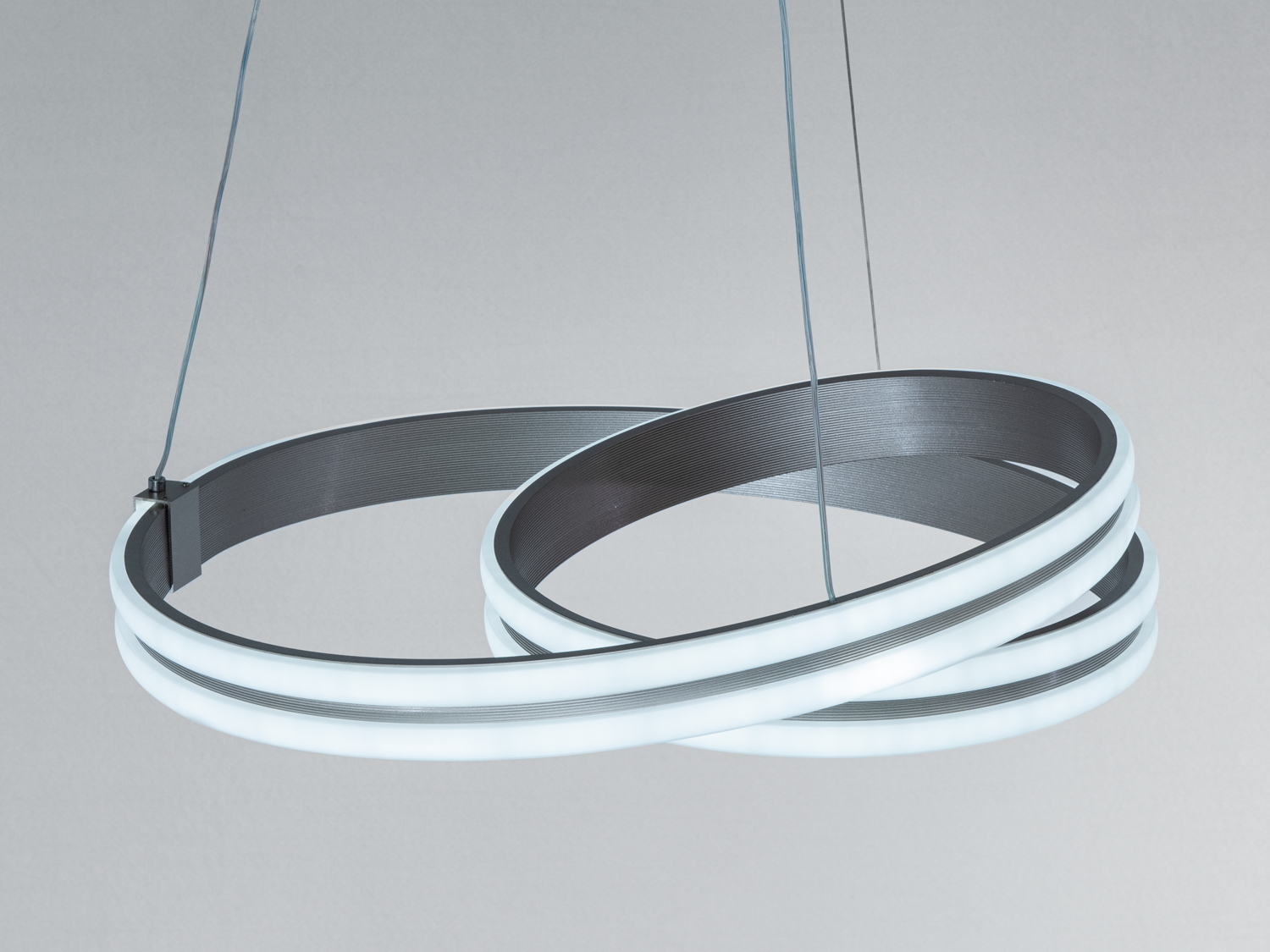 Світлодіодний підвісний світильник LED коричневий два кільця сучасний дизайн MX78090-1CF-LS