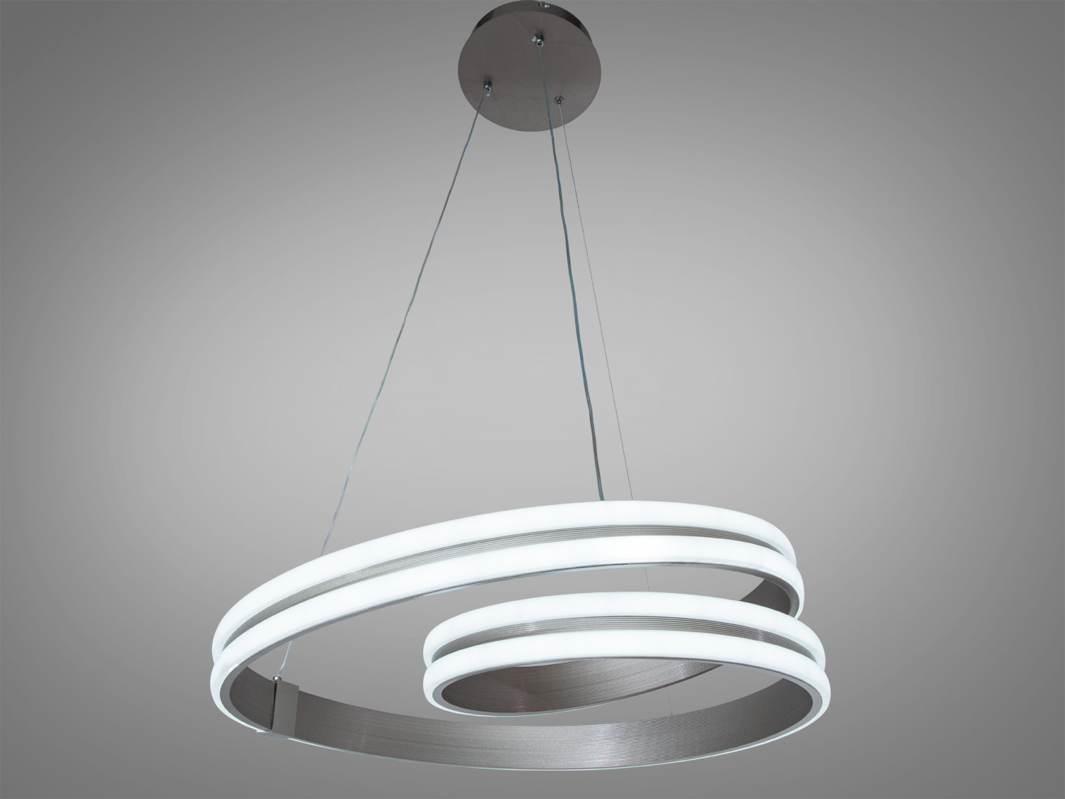 Світлодіодний підвісний світильник LED коричневий два кільця сучасний дизайн MX78090-1CF-LS