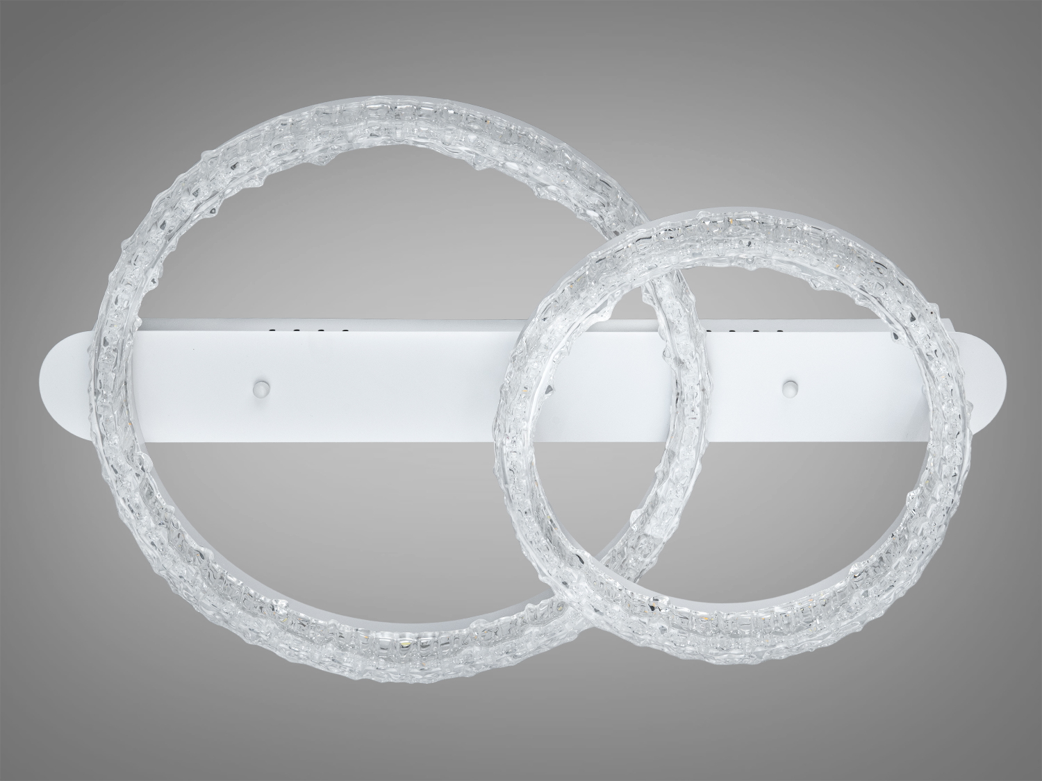 Світлодіодна люстра MX78203, біла, два акрилові кільця, накладний монтаж