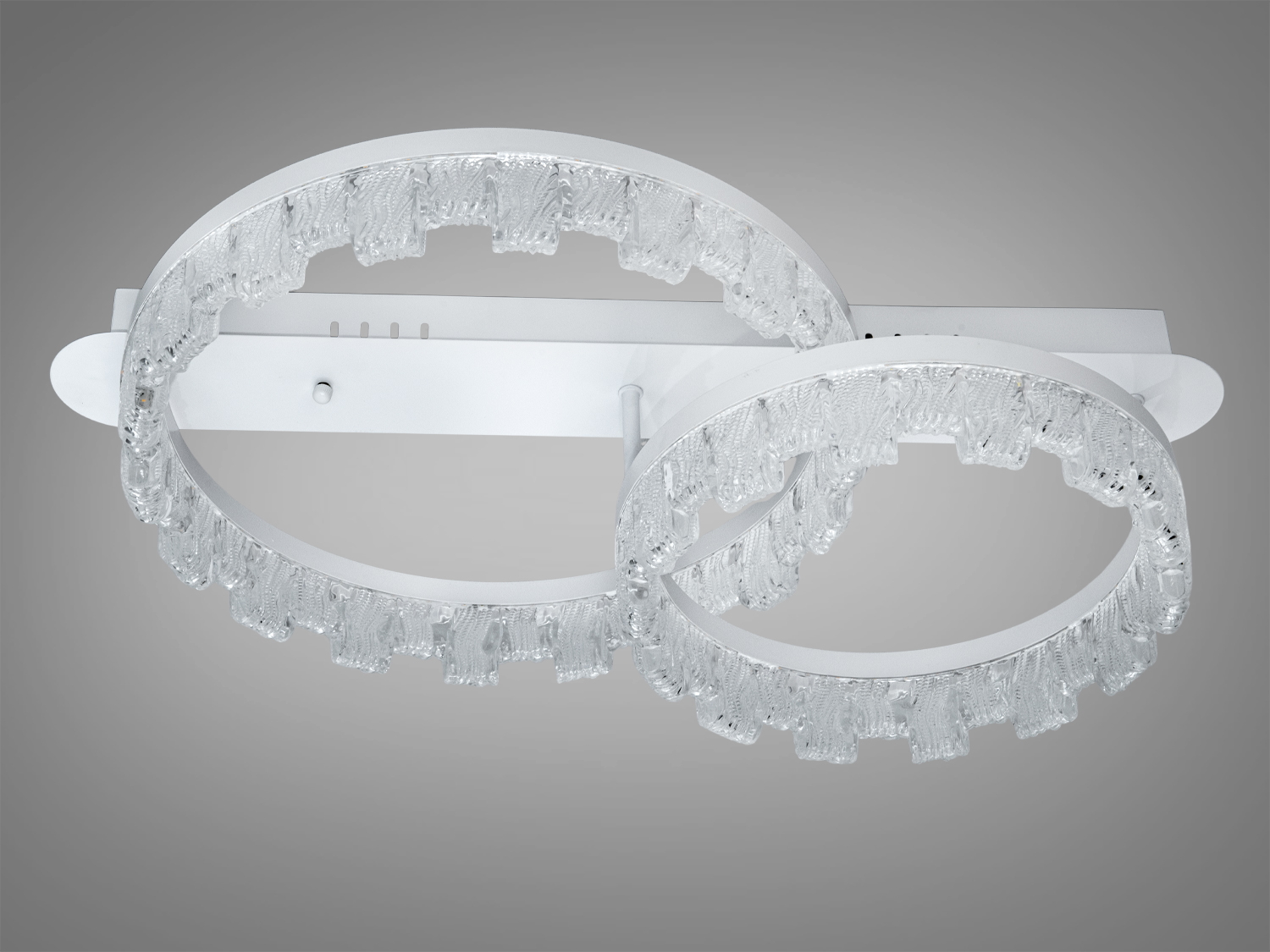 Потолочна люстра Diasha MX78205-400+300WH біла LED 64 Вт акрилові кільця