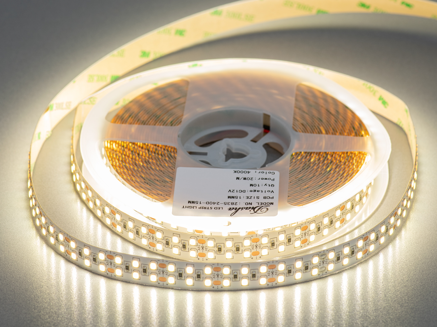 LED стрічка 12В, 240 діодів на метр, 15мм, нейтральний