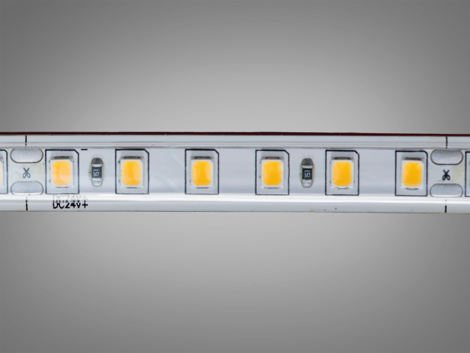 LED стрічка 24В, 120 шт/м, герметична, 8мм, теплий