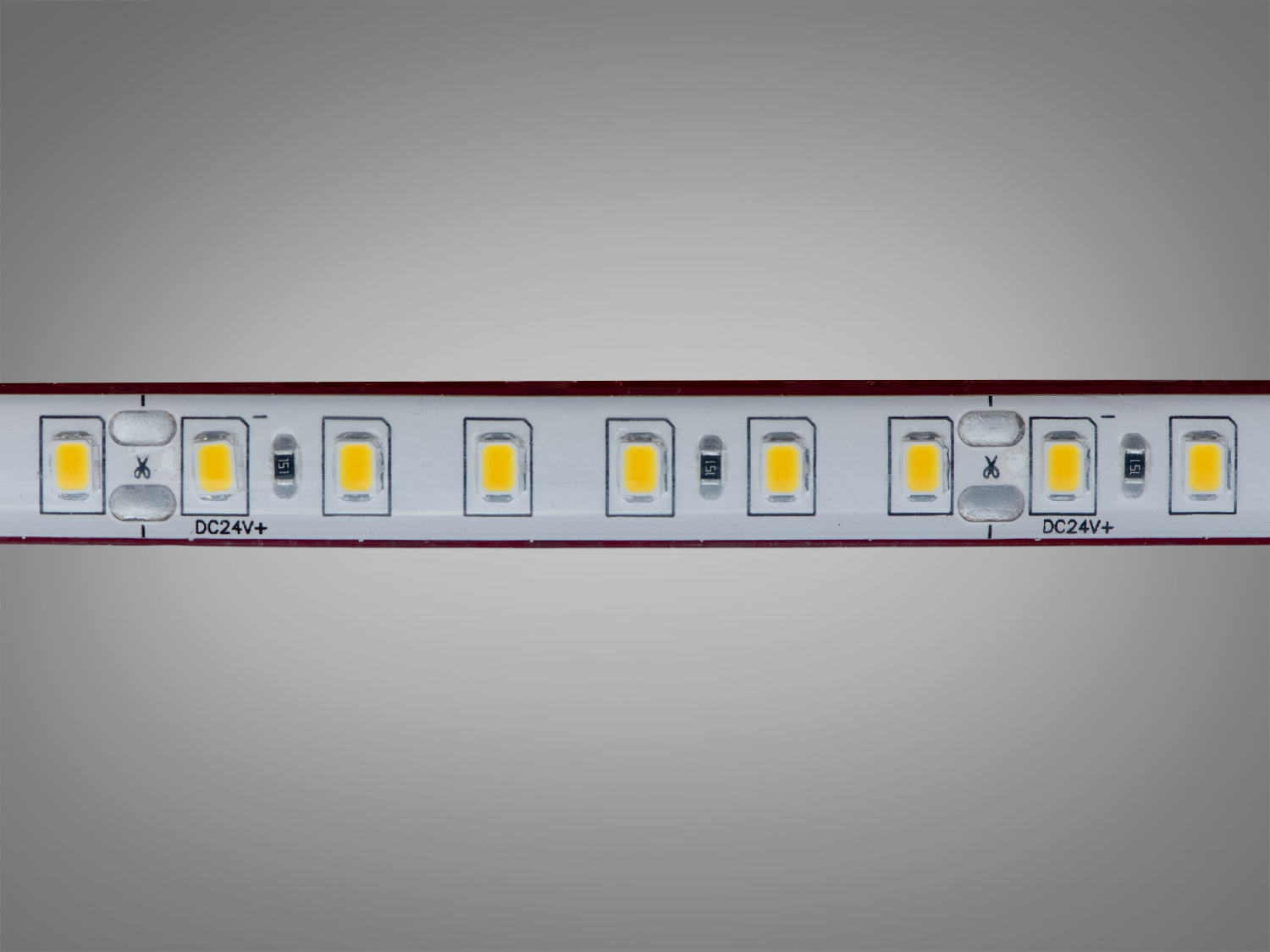 Світлодіодна стрічка 24В, 120 шт/м, герметична, 8мм, теплий