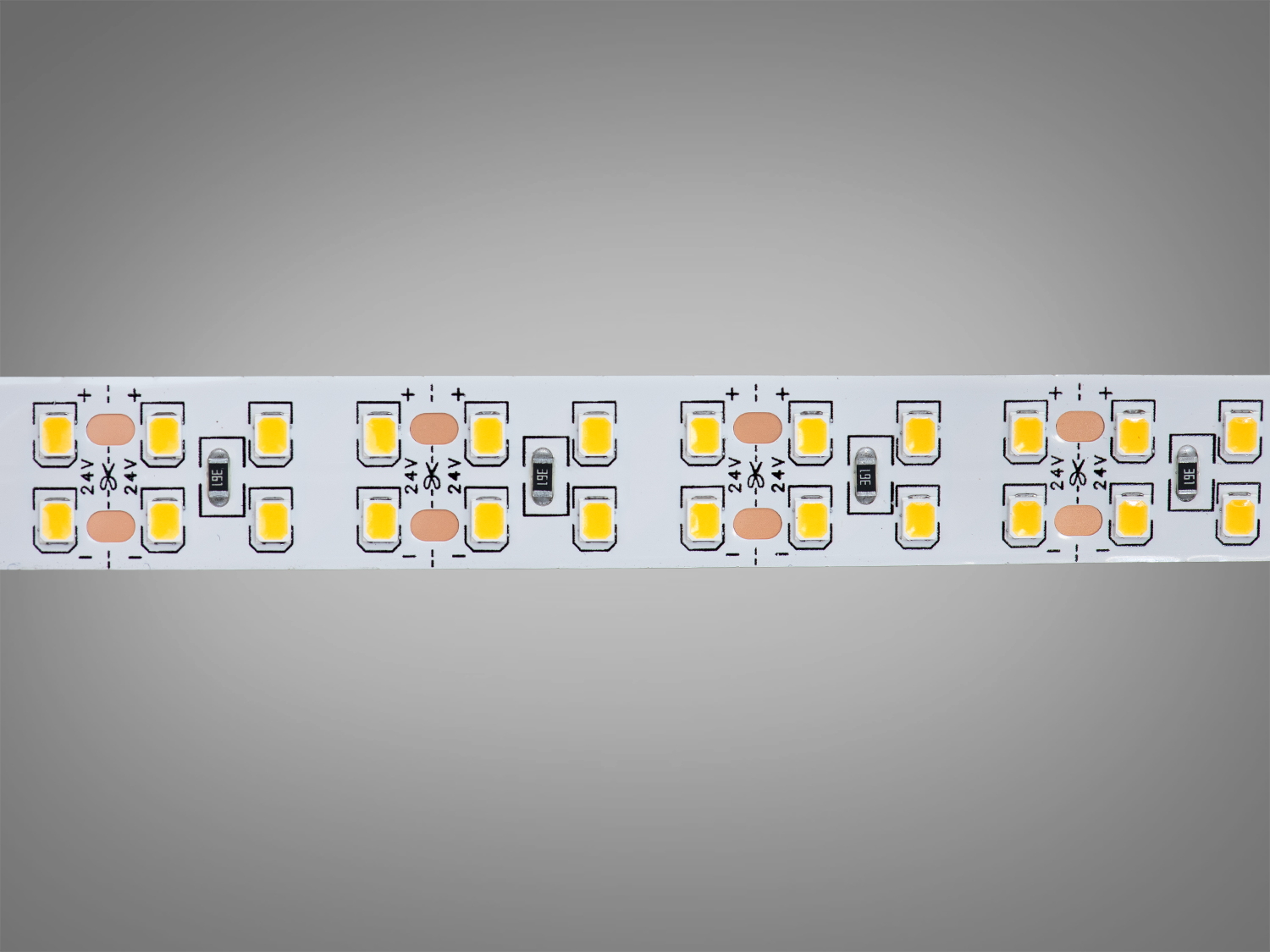 LED стрічка 24В, 240 діодів на метр, 15мм, теплий