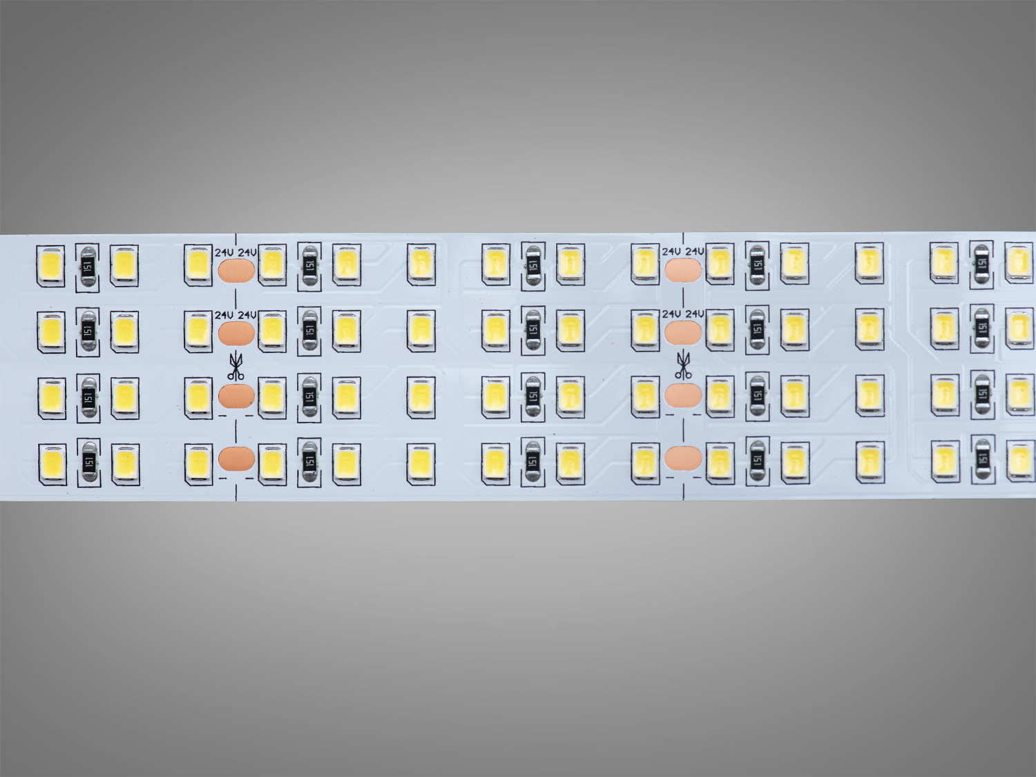 LED стрічка 24В, 180 діодів на метр, 8мм, холодний