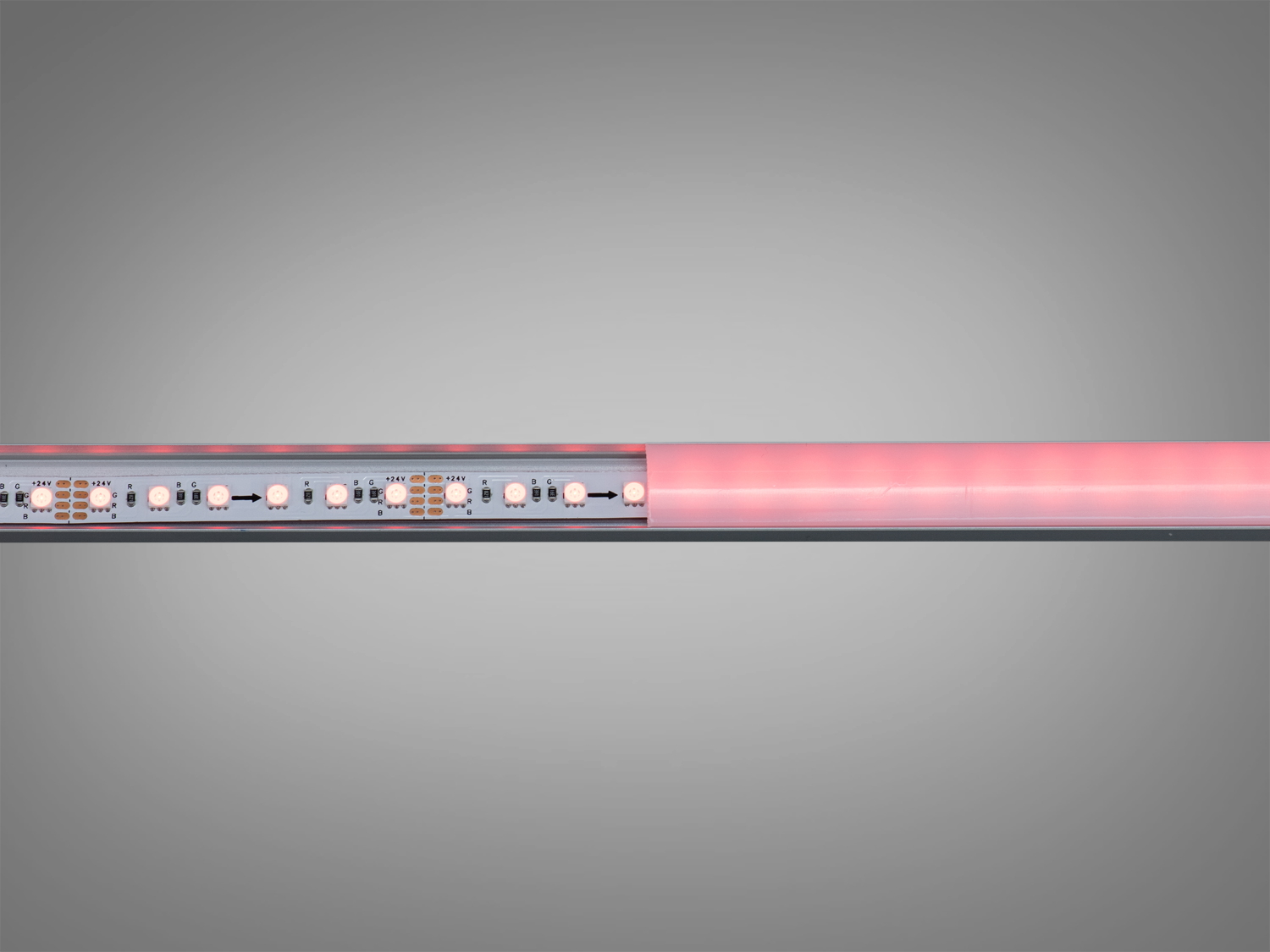 LED стрічка 24В, 108 діодів на метр, 8мм, RGB