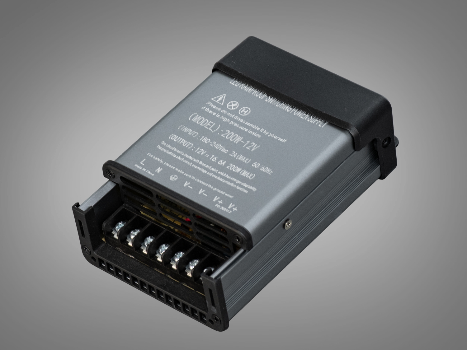 Блок живлення 12В, із захистом від дощу, 200Вт, 16.66А