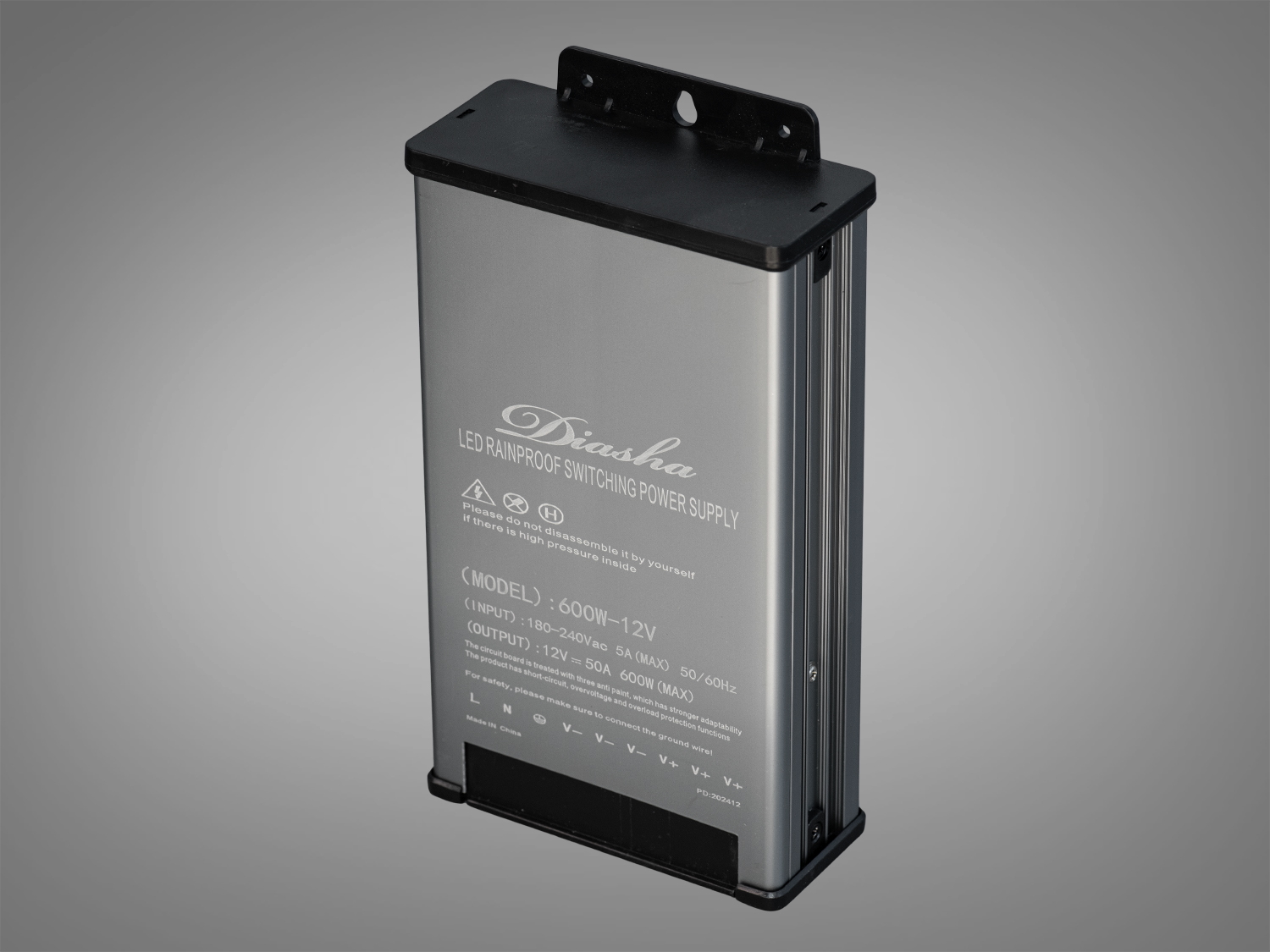 Блок живлення 12В, із захистом від дощу, 600Вт, 50А