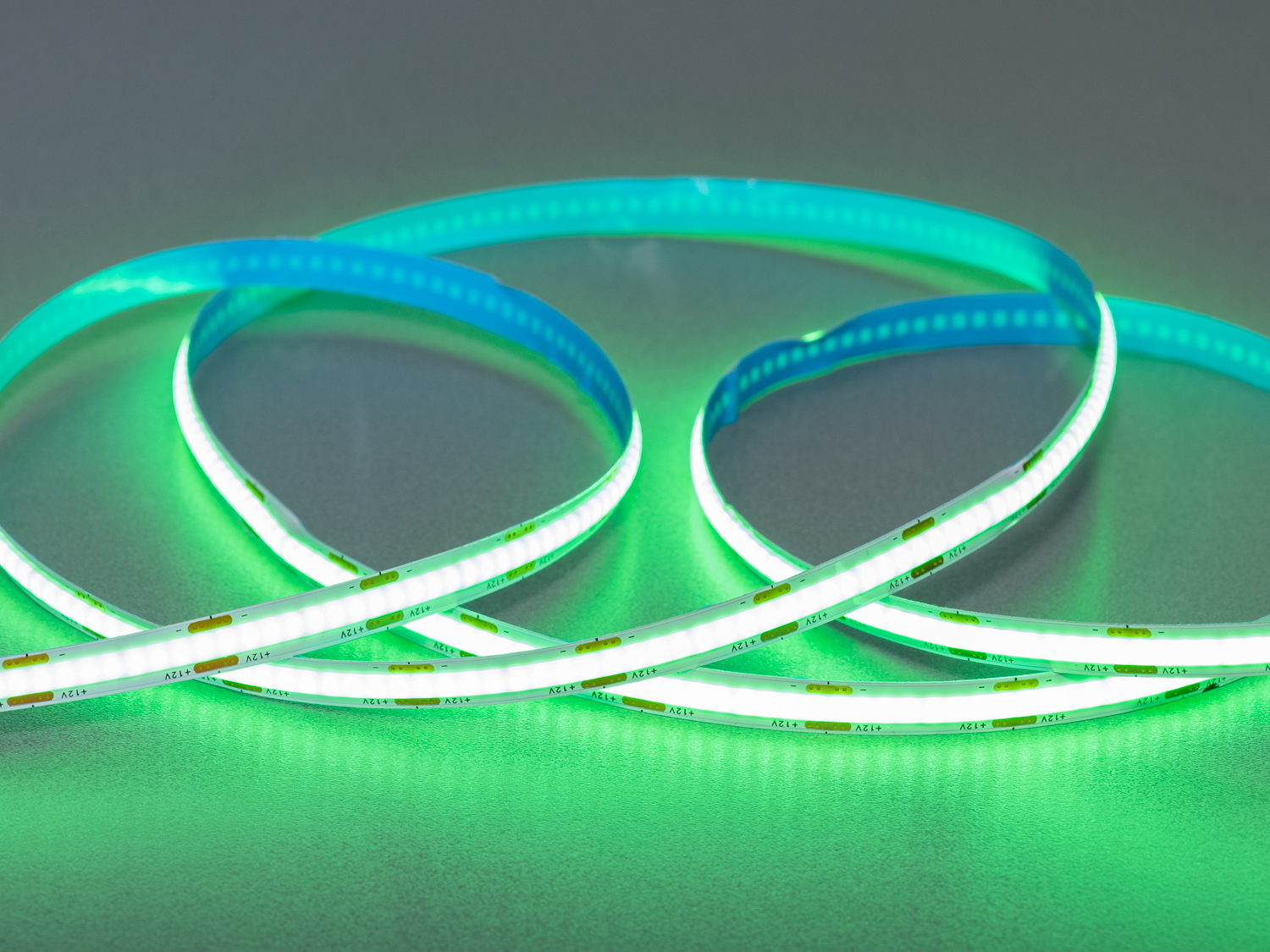 COB LED стрічка 12В, 320 діодів на метр, 8мм, зелений