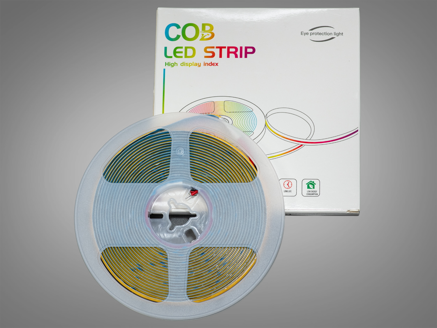 COB LED стрічка 12В, 320 діодів на метр, 8мм, теплий