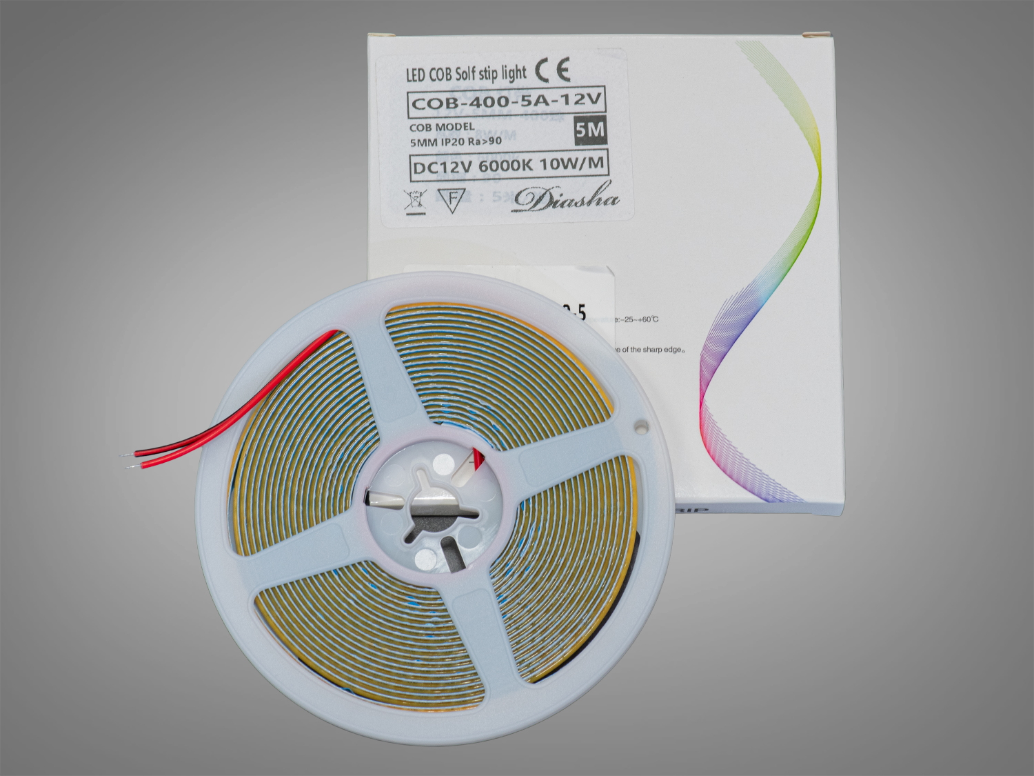 COB LED стрічка 12В, 400 діодів на метр, 5мм, холодний