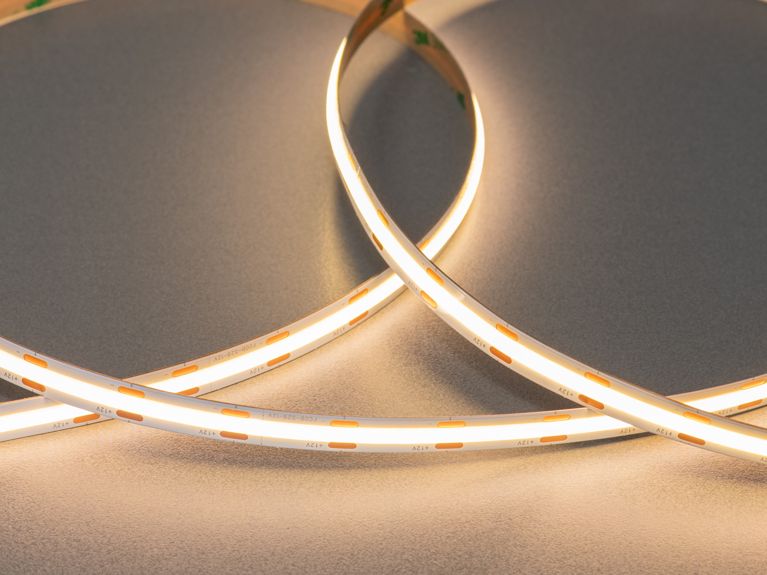 COB LED стрічка 12В, 608 діодів на метр, 10мм, теплий