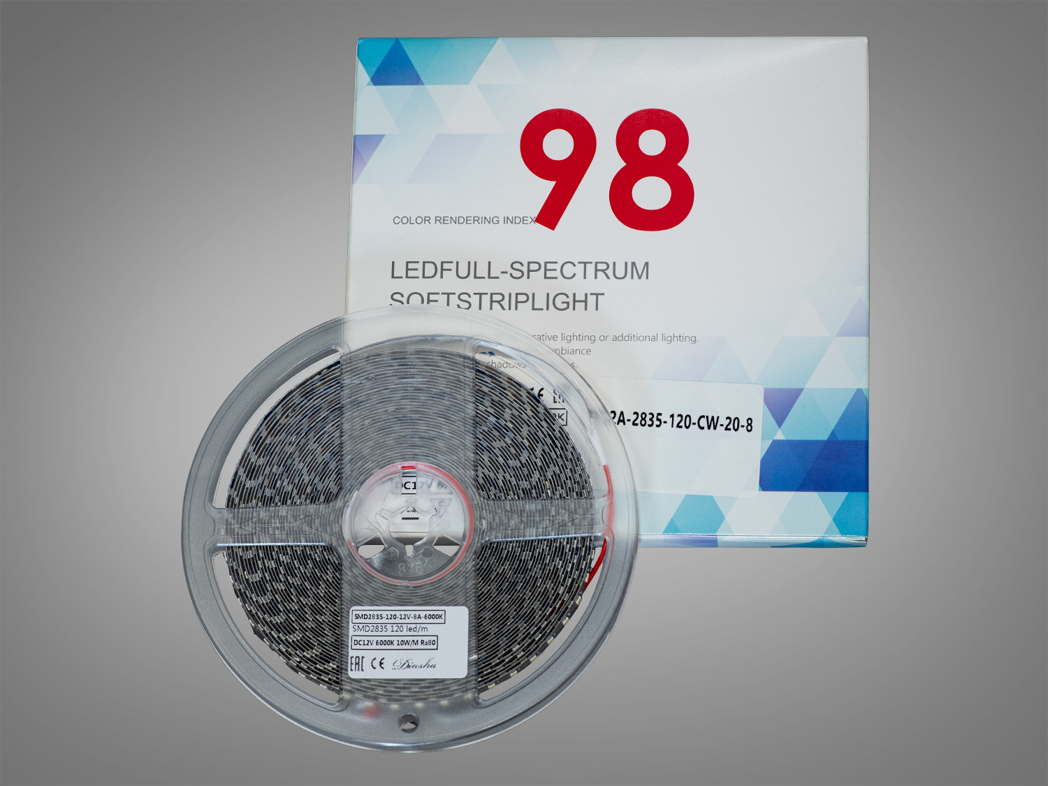 LED стрічка 12В, 120 діодів на метр, 8мм, холодний